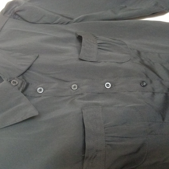 Cotton Express Tailored Button Up Blouse with 3/4 Sleeves - Picture 4 of 9